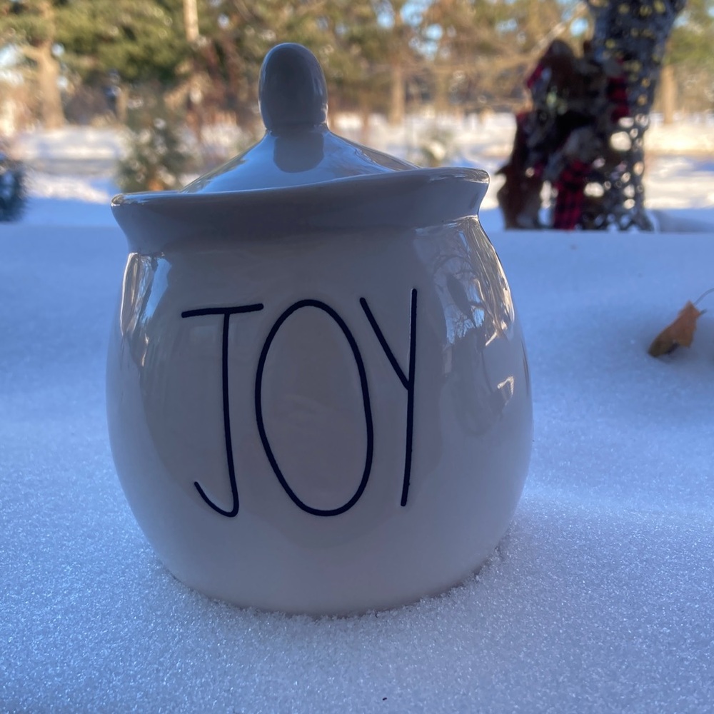 Rae Dunn Holiday Joy sugar jar